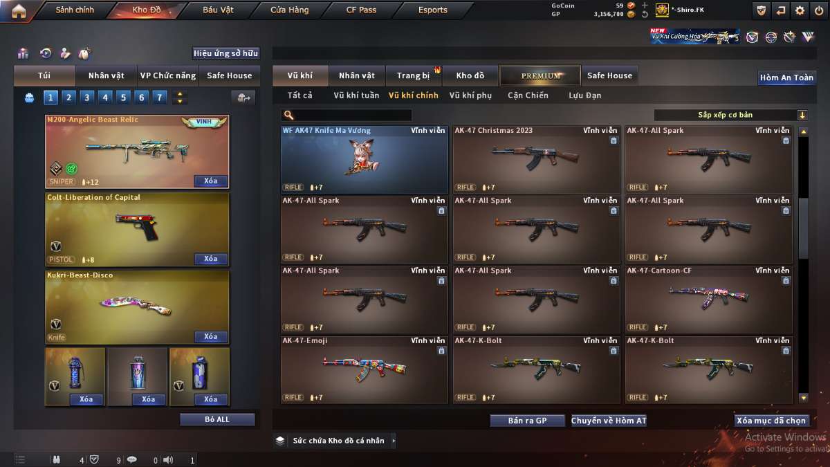 shop acc cf uy tin gia re